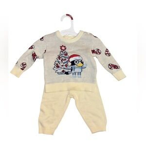 Bluey Infant Boys Off White Christmas Sweater & Pants